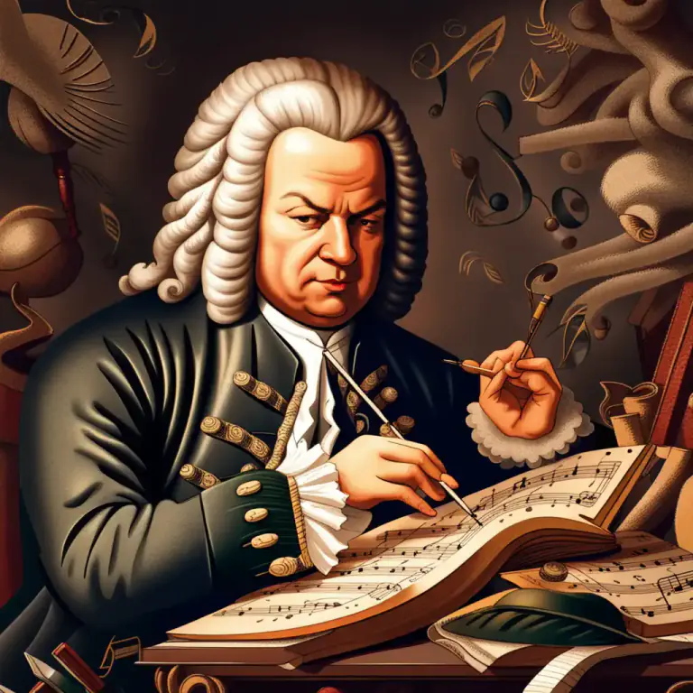 Visual representation of "bach" - A famous German composer and musician of the Baroque period