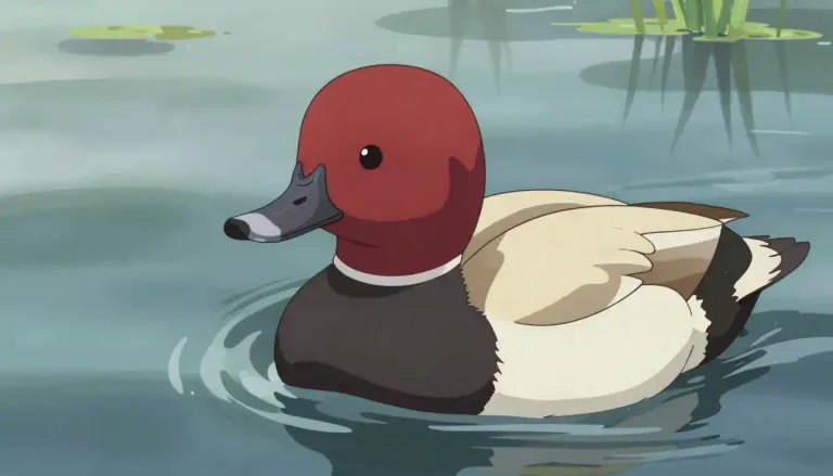 Visual representation of "canvasback" - A large diving duck (Aythya valisineria) native to North America, known for its distinctive sloping head and red head coloring.