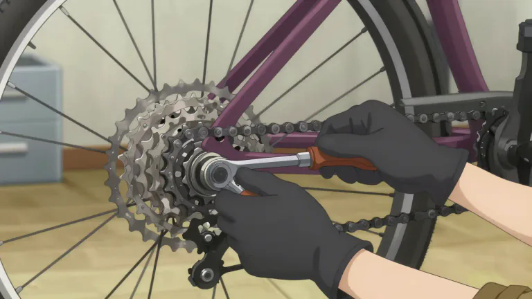 Visual representation of "cassette" - A part used in bicycling that contains gears that chain can move on.