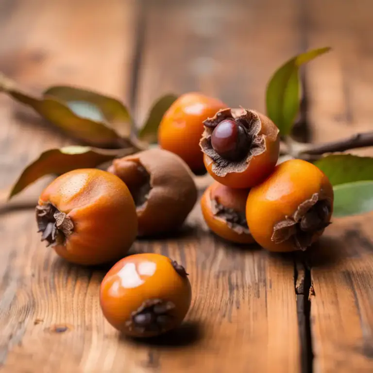 Visual representation of "medlar" - The brownish fruit of the medlar tree, which is edible only when overripe.