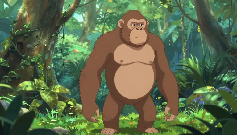 Visual representation of "ape" - A big monkey that has no tail