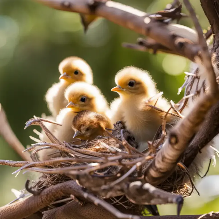 Visual representation of "fledged" - Able to fly; having feathers necessary to fly.