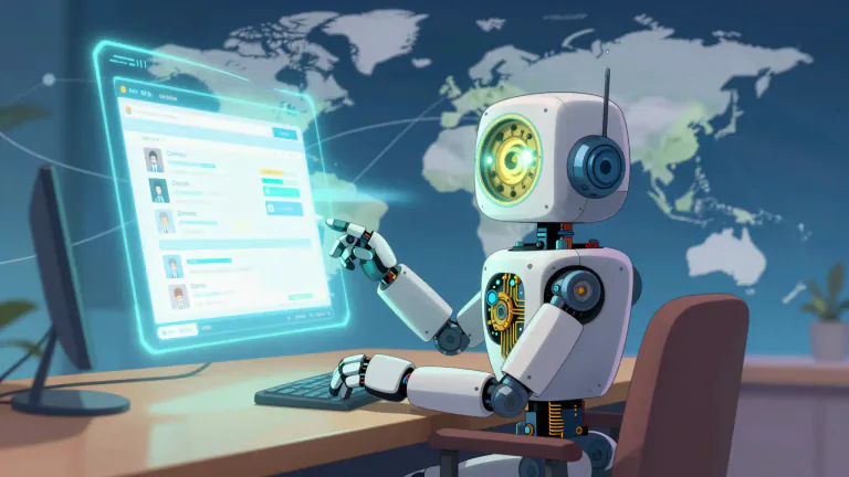 Visual representation of "bot" - a computer program that works automatically, especially one that searches for and finds information on the internet.
