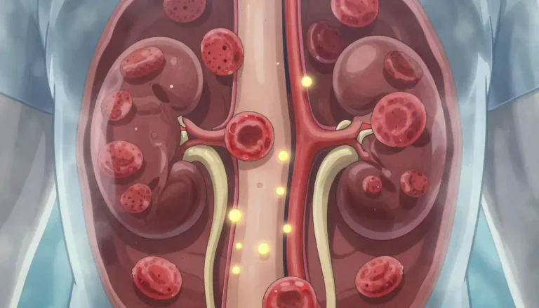 Visual representation of "erythropoietin" - A hormone produced mainly by the kidneys that promotes the formation of red blood cells in the bone marrow.