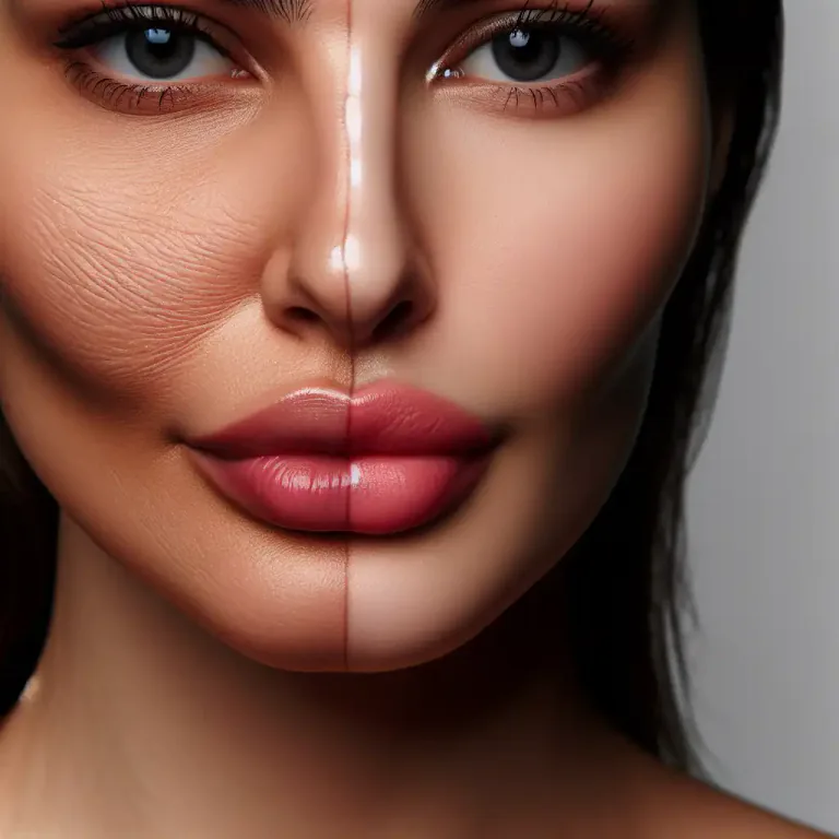 Visual representation of "filler" - A cosmetic substance used to smooth out facial wrinkles or scars