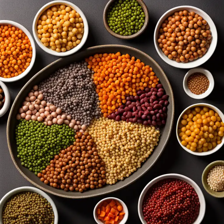Visual representation of "leguminous" - Relating to or containing the type of protein found in peas and beans.