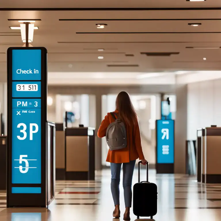 Visual representation of "check in" - To report one's arrival, typically at a hotel or airport