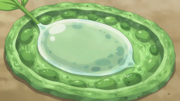 Visual representation of "vacuole" - A small space or cavity inside a cell that is filled with liquid.