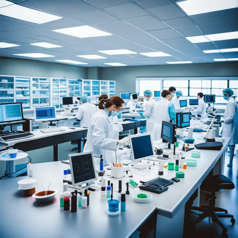 Visual representation of "laboratory" - A place where chemicals, drugs, or other materials are created or tested