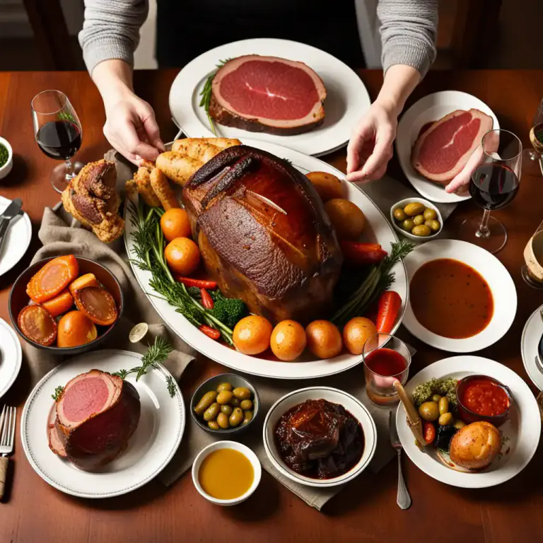 Visual representation of "roast" - A meal that has been cooked by roasting.
