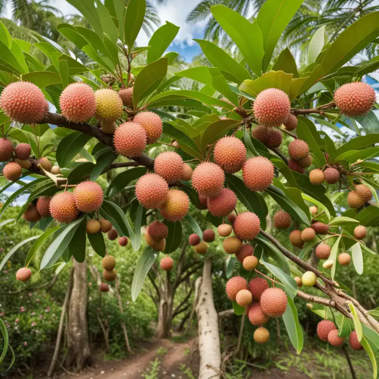 Visual representation of "lychee" - The evergreen tree from the soapberry family which blooms in hot regions, the fruit of which is the lychee.
