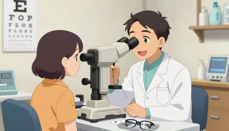 Visual representation of "optometrist" - A trained professional who examines eyes to diagnose vision problems and prescribe corrective lenses.