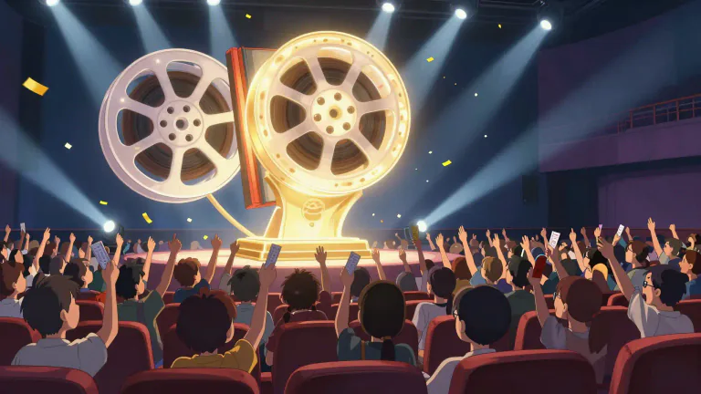 Visual representation of "blockbuster" - A movie, book, or other product that is a big commercial success.