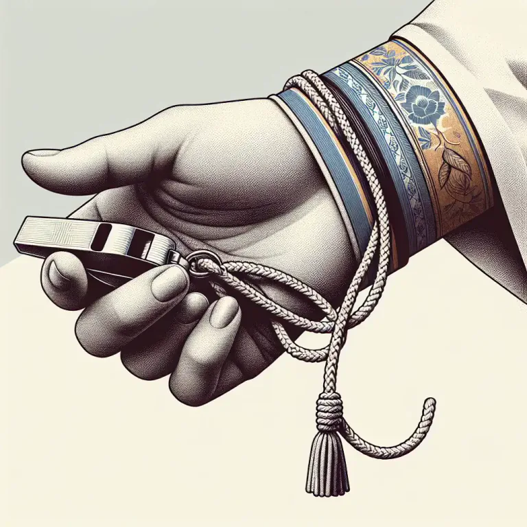 Visual representation of "lanyard" - A piece of cord or wire that forms a loop to connect a knife, whistle or other small tool to a person's body.