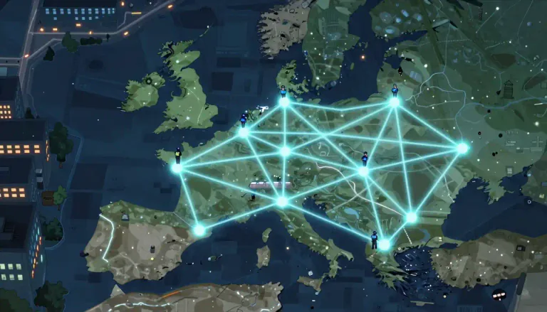 Visual representation of "dragnet" - A system or network used to find or catch someone.