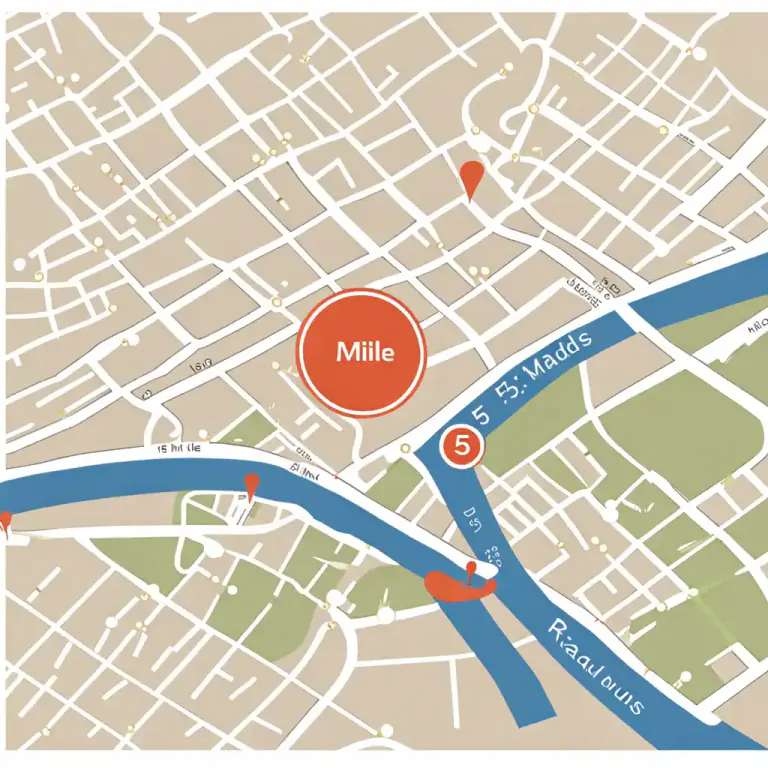 Visual representation of "radius" - A specific area or distance from a central point
