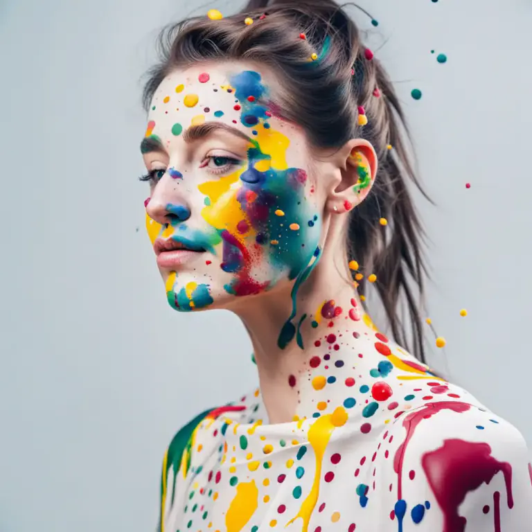 Visual representation of "spatter" - A splash or spot of liquid that has been thrown