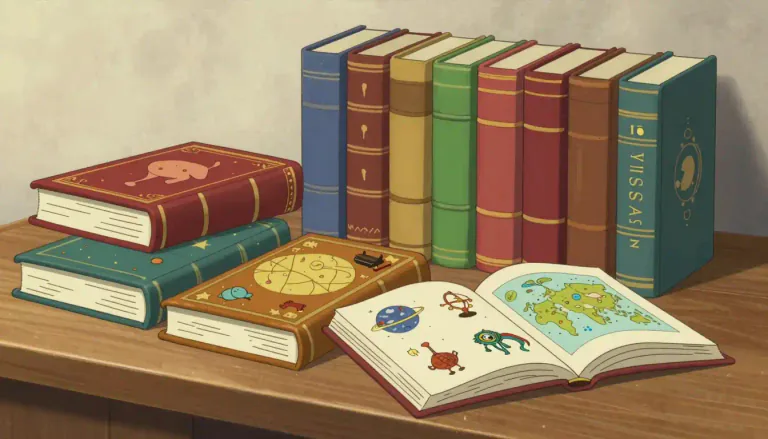 Visual representation of "encyclopaedia" - A book or set of books containing comprehensive information on a wide range of subjects or a particular field.