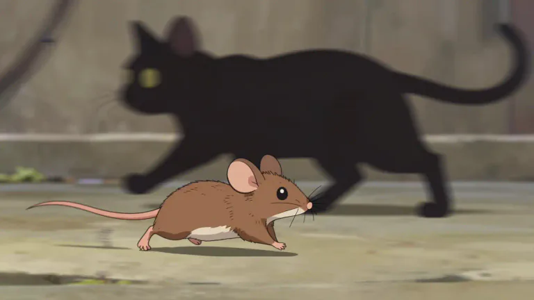 Visual representation of "scurry" - To move quickly and in a hurry, often with small quick steps