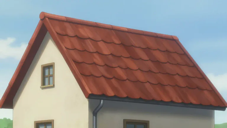 Visual representation of "roofline" - The line formed by the edge of the roof of a building.