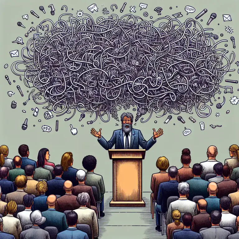 Visual representation of "wordiness" - Manipulation or use of excess words to avoid expressing an intended point or idea clearly