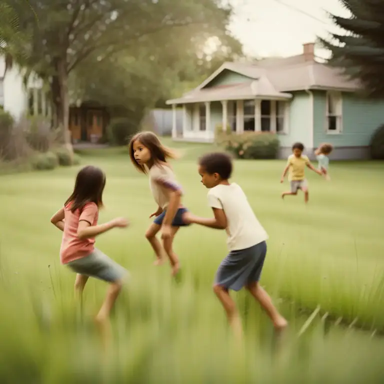 Visual representation of "yard" - An open area around a house or other building, usually covered with grass.