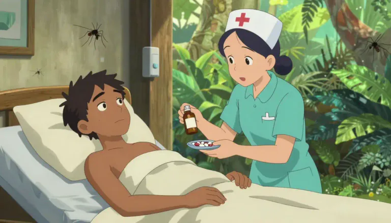 Visual representation of "quinine" - A medicine used to treat malaria.