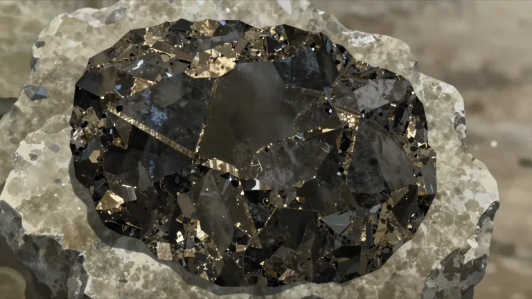 Visual representation of "biotite" - Biotite is a dark-colored mineral belonging to the mica group, commonly found in igneous and metamorphic rocks and characterized by its flaky appearance.