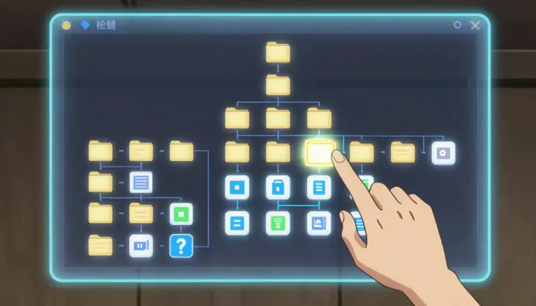 Visual representation of "outliner" - A tool in software that allows users to organize information hierarchically.