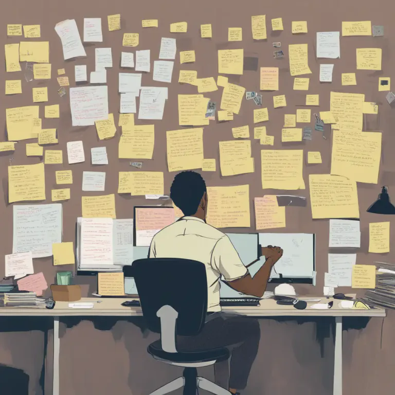 Visual representation of "get down to business" - To start working seriously on a task or job.