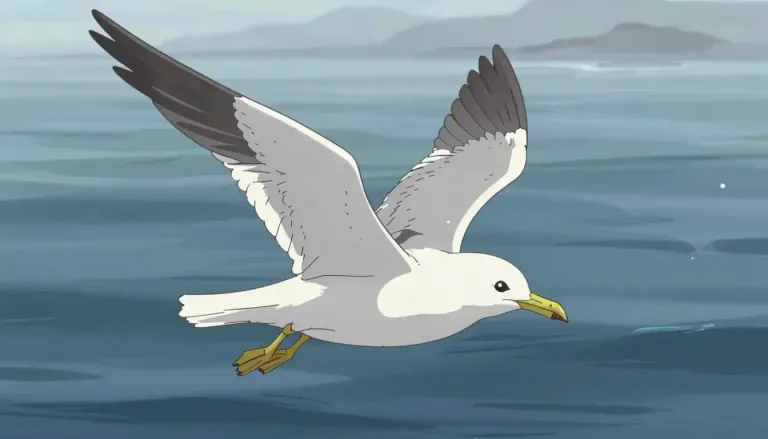 Visual representation of "gull" - A seabird with a heavy body, long wings, and a curved beak especially common to the North Atlantic