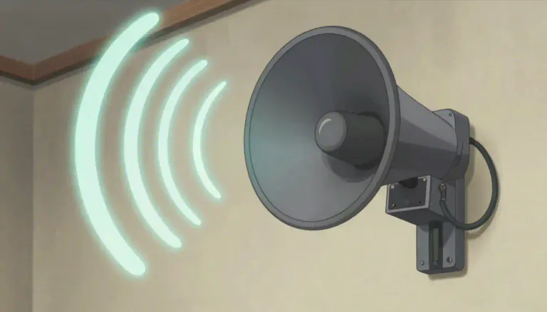 Visual representation of "loudspeaker" - A device that transforms electrical signals into sound, often used in radios, televisions, and public announcement systems.