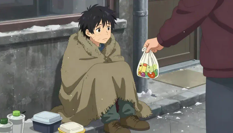Visual representation of "indigent" - Very poor; without enough money for basic needs