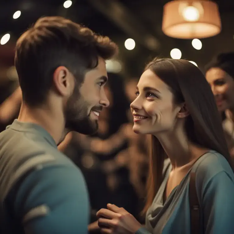 Visual representation of "sniff around" - To show interest in a potential romantic partner