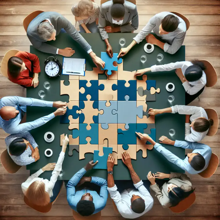 Visual representation of "concert" - Plan something together, arrange in cooperation