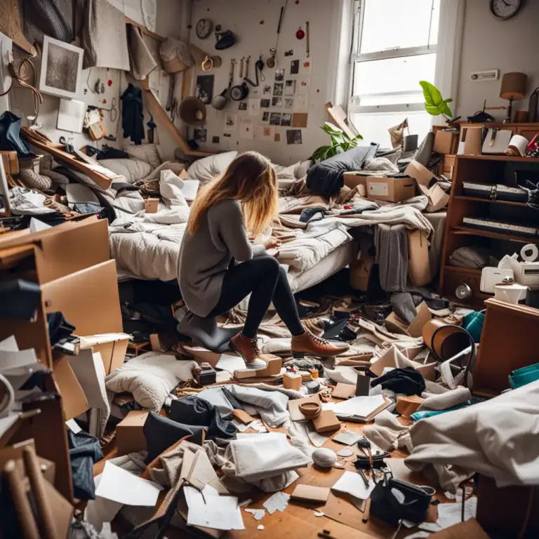 Visual representation of "harum-scarum" - In a manner that is chaotic or disorganized.