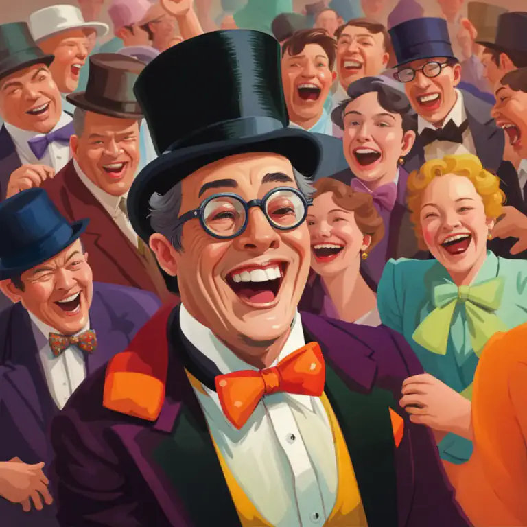 Visual representation of "do something for a laugh/for laughs" - to do something for the purpose of amusement