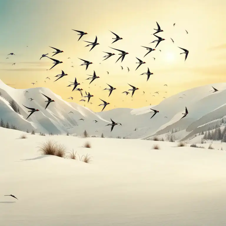 Visual representation of "winter" - Spend the winter in a particular place
