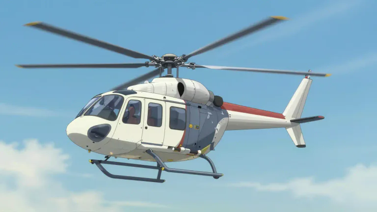 Visual representation of "helicopter" - A flying vehicle with blades on top that spin and lift it into the air