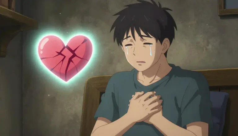 Visual representation of "heartache" - A feeling of great sadness or emotional pain