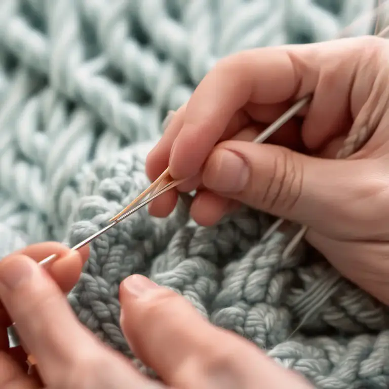 Visual representation of "cast on" - To create the first row of loops or stitches in knitting.