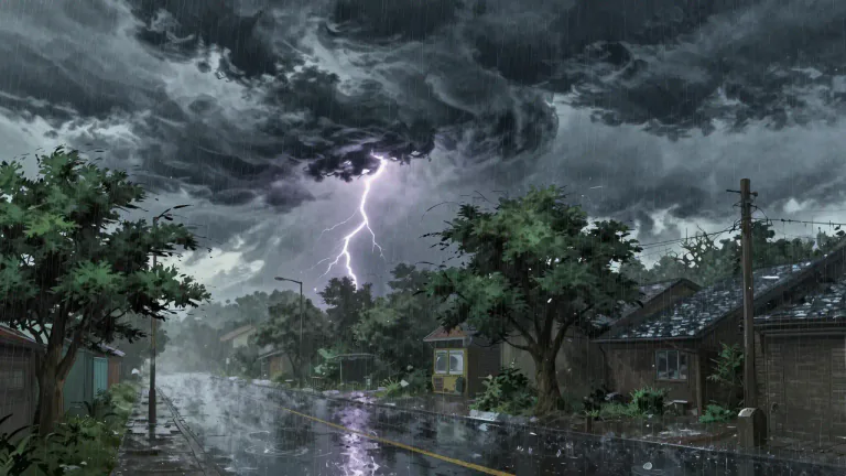 Visual representation of "rainstorm" - A storm with a lot of rain