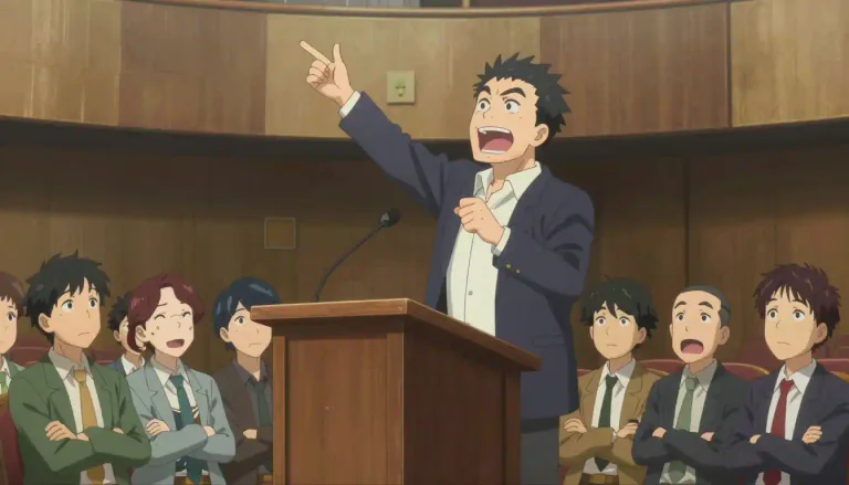 Visual representation of "oratory" - The skill or practice of formal speaking in public