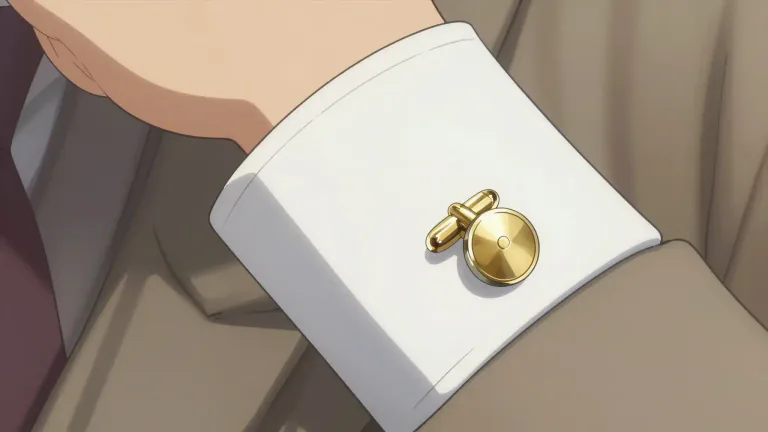 Visual representation of "cufflink" - A cufflink is a decorative fastener used to secure the cuffs of a dress shirt.