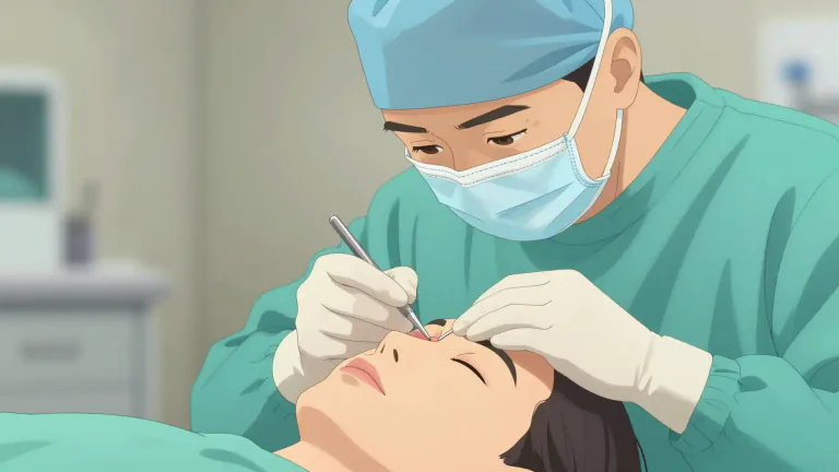 Visual representation of "blepharoplasty" - A type of surgery that involves the removal of excess skin and fat from the eyelids to improve their appearance or function.