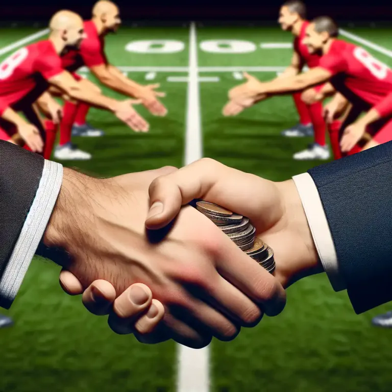 Visual representation of "bet" - An act of risking a sum of money on the outcome of a future event.