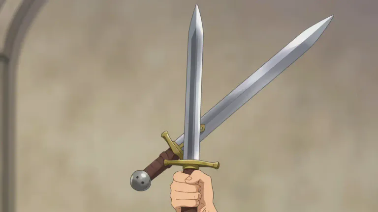 Visual representation of "gladius" - A short sword used by Roman soldiers, characterized by its straight, double-edged blade, typically around 60-85 cm in length.