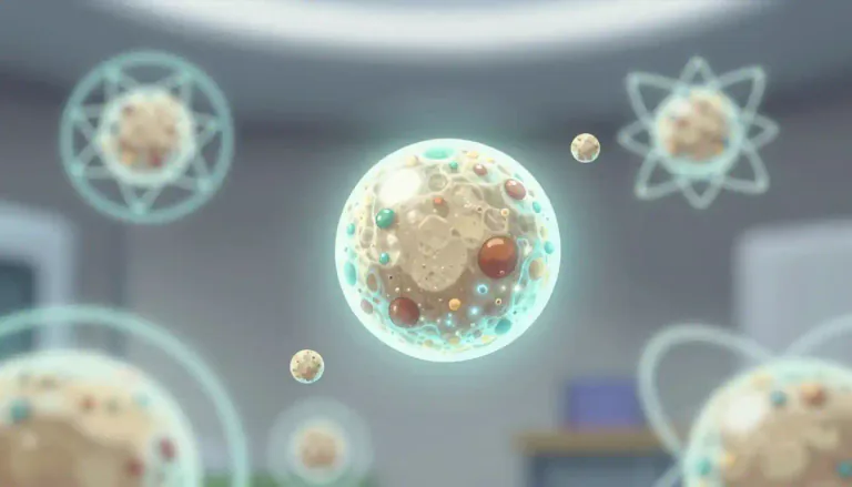 Visual representation of "nanoparticle" - A particle smaller than 100 nanometers, used in various industrial applications for its unique properties.