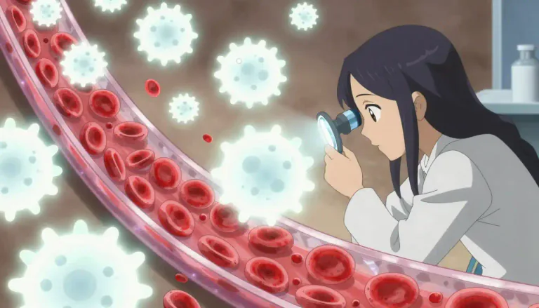 Visual representation of "leukocytosis" - A condition in which the number of white blood cells in the blood increases above the normal level.