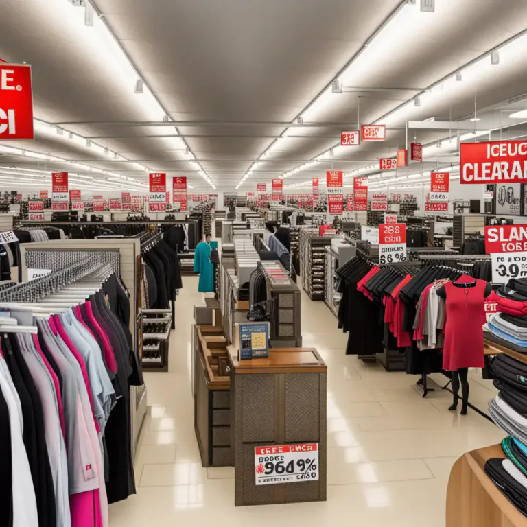 Visual representation of "clearance" - The act of selling goods at reduced prices to empty a store